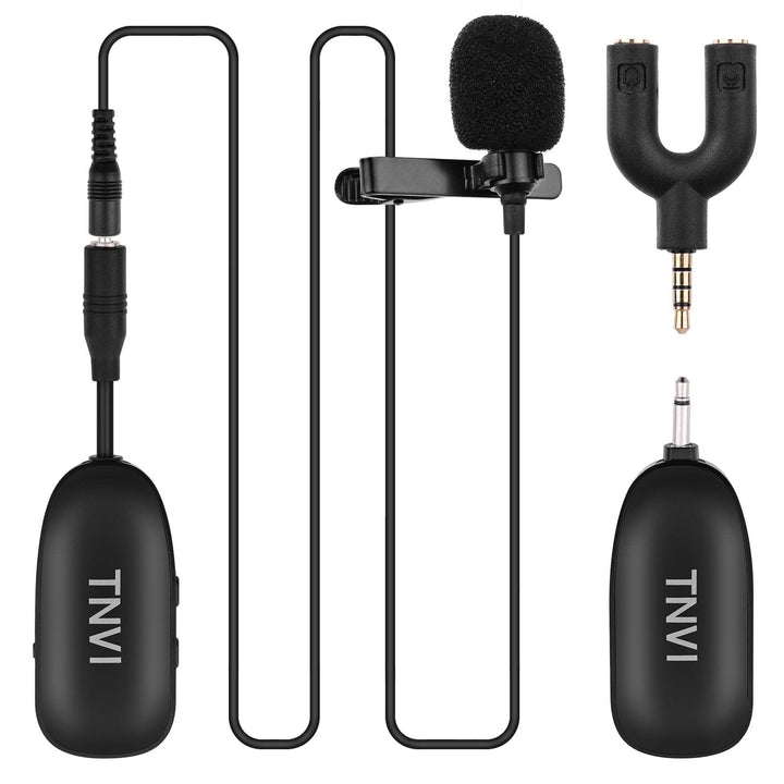 2.4G Wireless Microphone System with Rechargeable Transmitter Reveiver Lapel Lavalier for Smartphone Computer Image 7