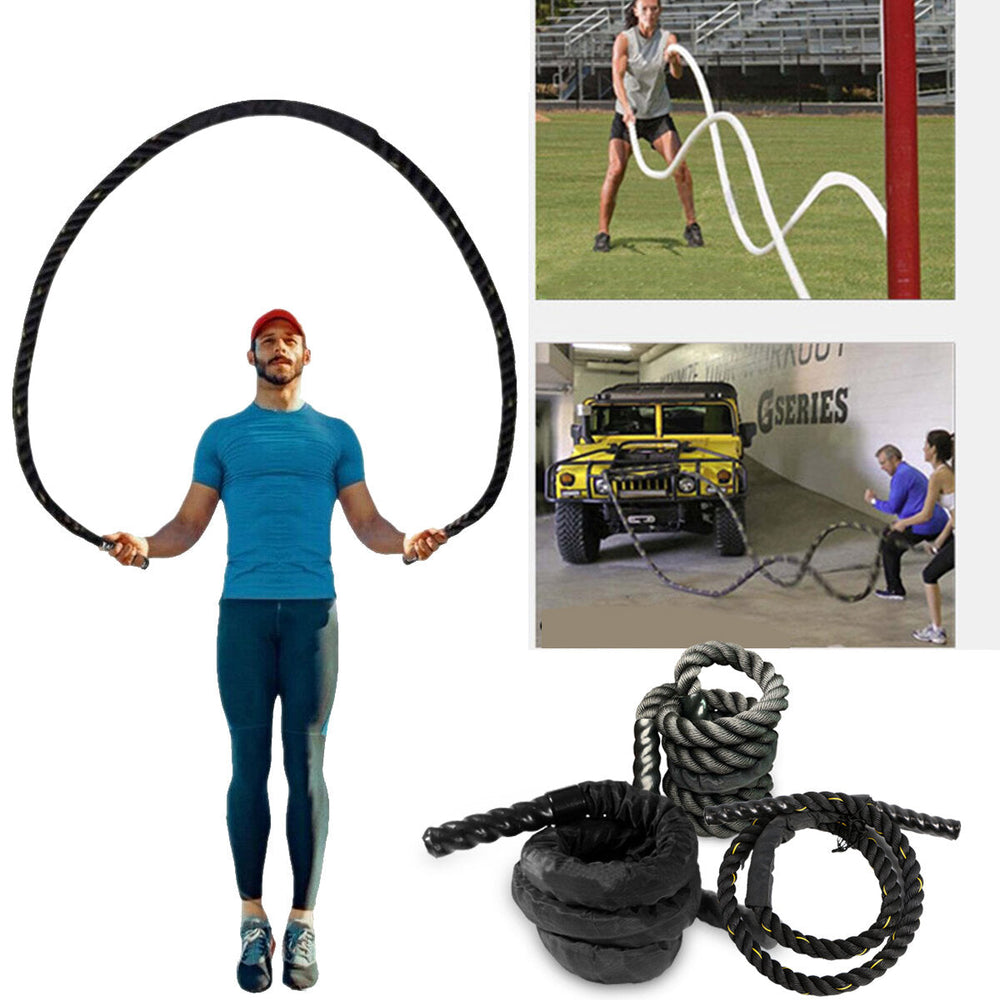 2.8M/3M Fitness Heavy Jump Rope 25mm Diameter Weighted Battle Skipping Ropes Powerful Strength Training Ropes Image 2