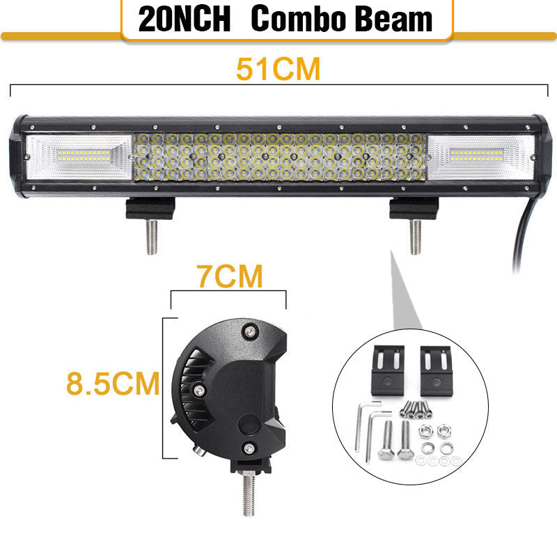 20inch Quad-row LED Work Light Bar Combo Offroad Driving Lamp Car Trucks Boats Image 4