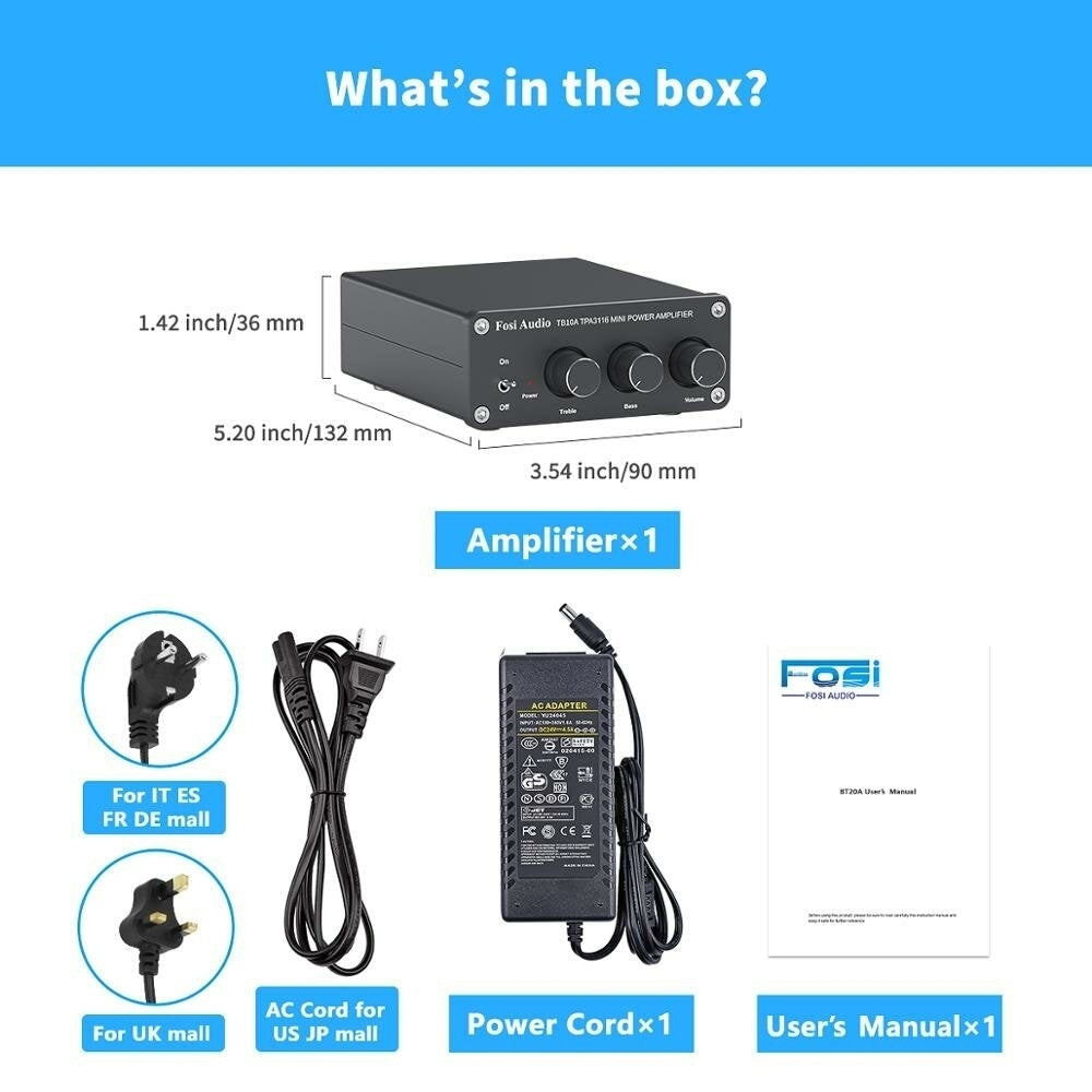 200W 2 Channel Stereo Audio Amplifier Receiver Mini Hi-Fi Class D Integrated Amp 2.0CH for Home Speakers Image 6