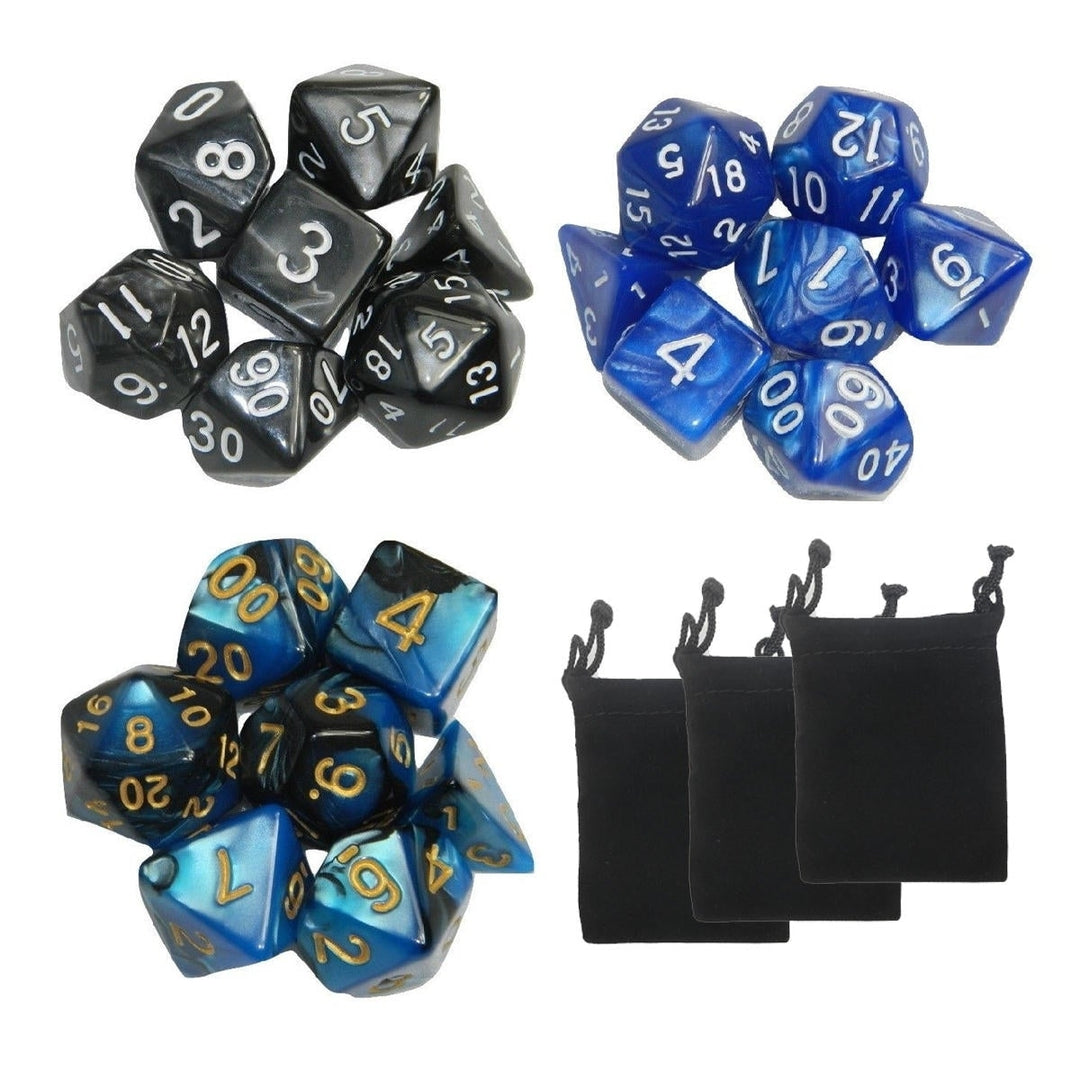 21 Pcs 3 Colrs Polyhedral Dice Sets Multisided Role Playing Game Gadget Image 1
