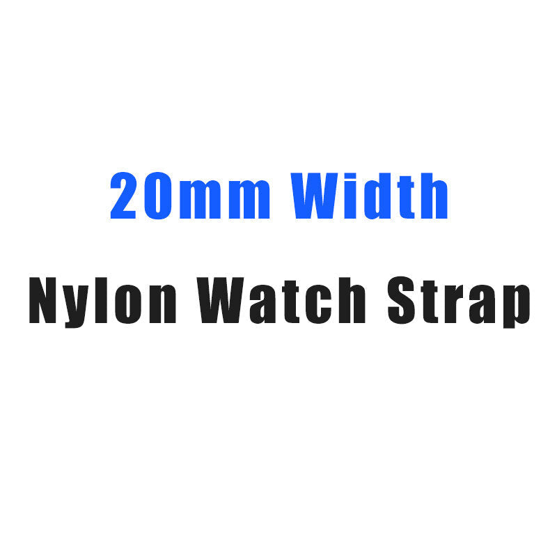 20/22mm Width Canvas Nylon Woven + Leather Watch Band Strap Replacement Image 6