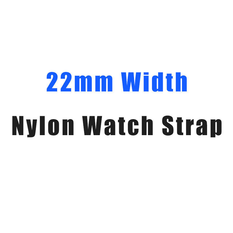 20/22mm Width Canvas Nylon Woven + Leather Watch Band Strap Replacement Image 7
