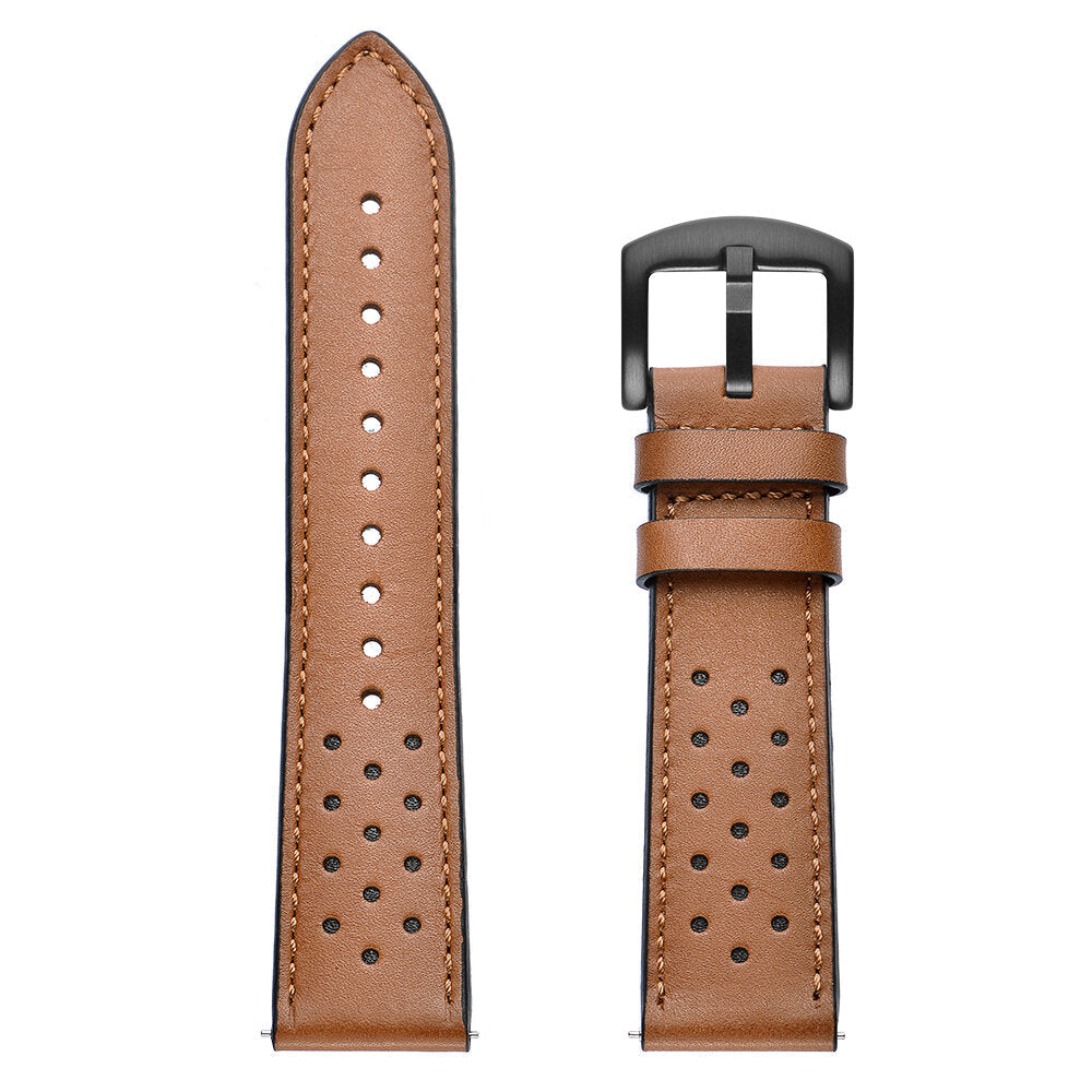22mm Replacement Genuine Leather Watch Band for Sports Smart Watch Image 3