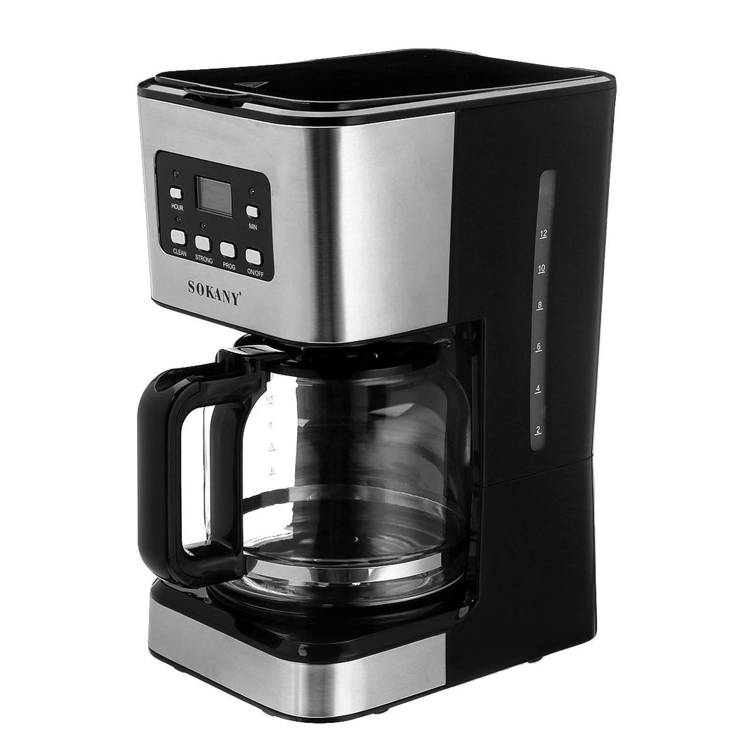 220V Coffee Maker 12 Cups 1.5L Semi-Automatic Espresso Making Machine Stainless Steel Image 2
