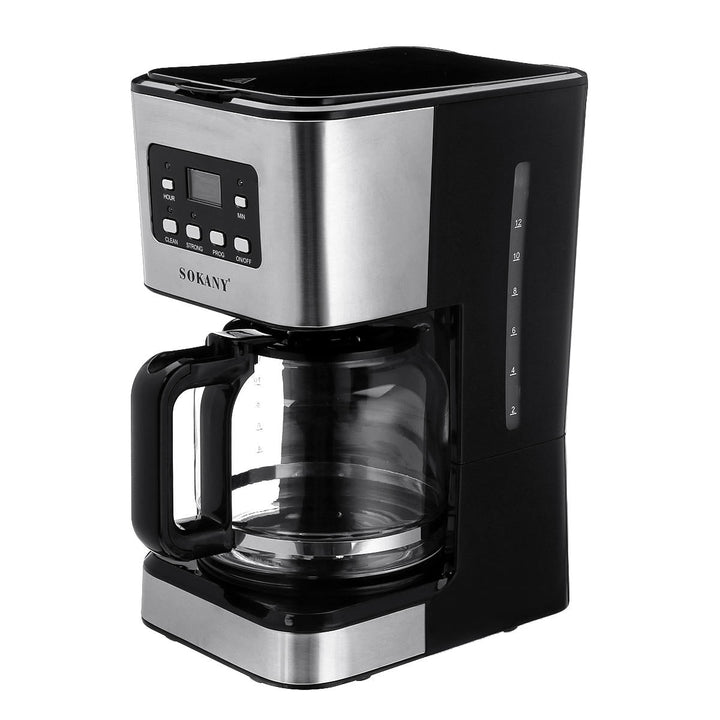 220V Coffee Maker 12 Cups 1.5L Semi-Automatic Espresso Making Machine Stainless Steel Image 2