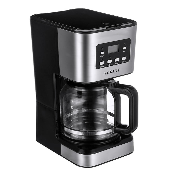 220V Coffee Maker 12 Cups 1.5L Semi-Automatic Espresso Making Machine Stainless Steel Image 3