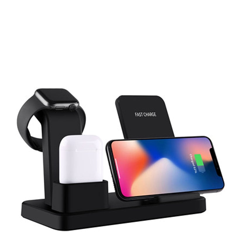 3 In 1 Charging Dock Station Bracket Cradle Stand Phone Holder For Apple Watch Charger IPhone XR X 8 7 6 Wireless QI Image 1