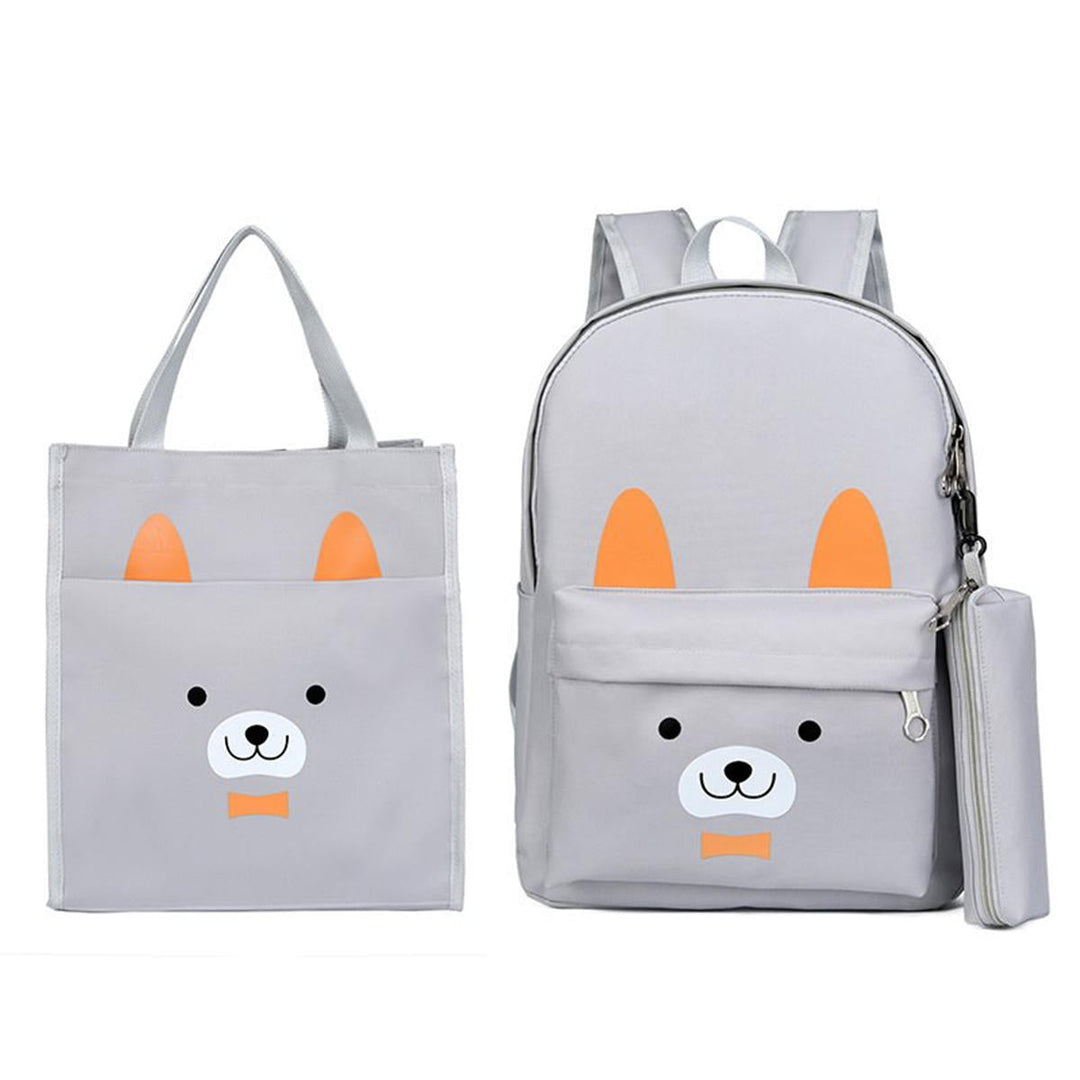 3 Pcs School Bag Sets Canvas Backpack Shoulder Bags Handbag Camping Travel Bag With Pencil Case DTTT Image 2