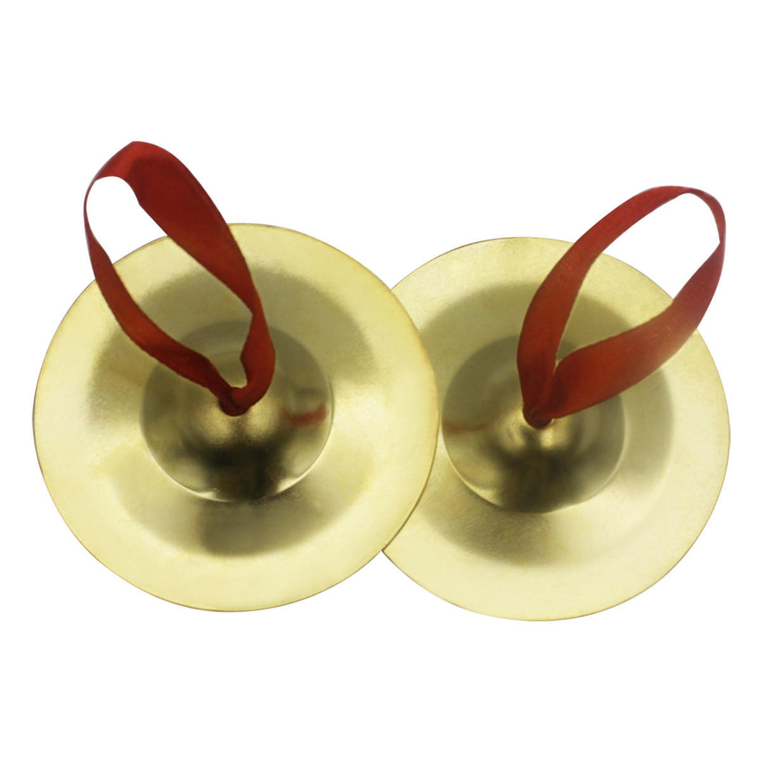 2Pcs Orff Small Musical Instrument Copper Finger Cymbals Drum Cymbal Percussion Instruments Image 2