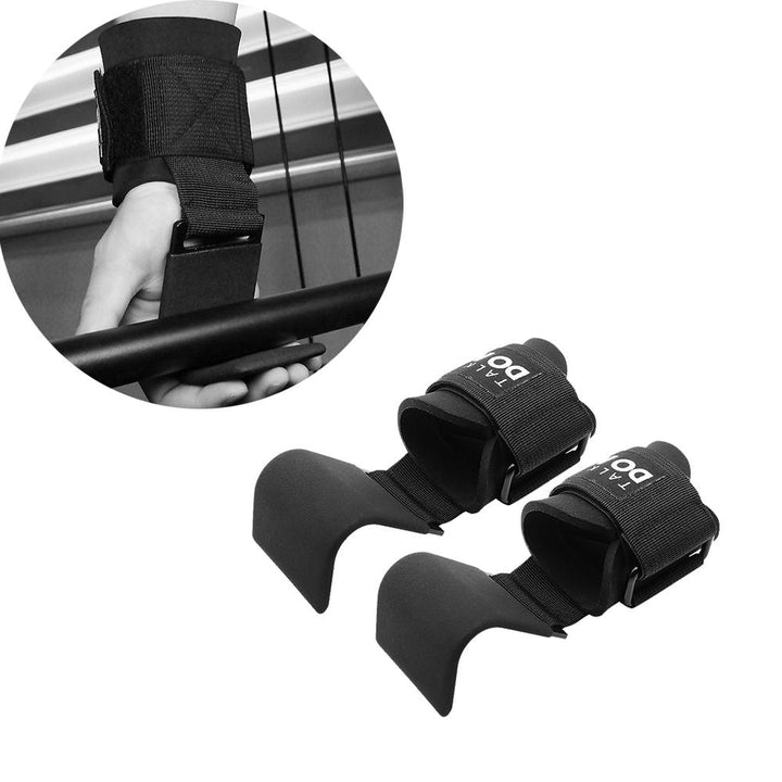 2PCS Steel Plate Adjustable Breathable Fitness Grip Hook Wrist Support Sports Pull-up Hook Wrist Belt Image 4