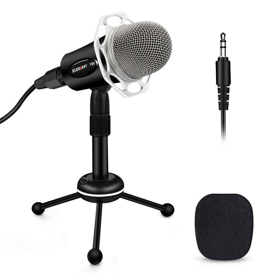 3.5mm Condenser Microphone Home Studio Portable Microphone for PC Computer Phone Image 1