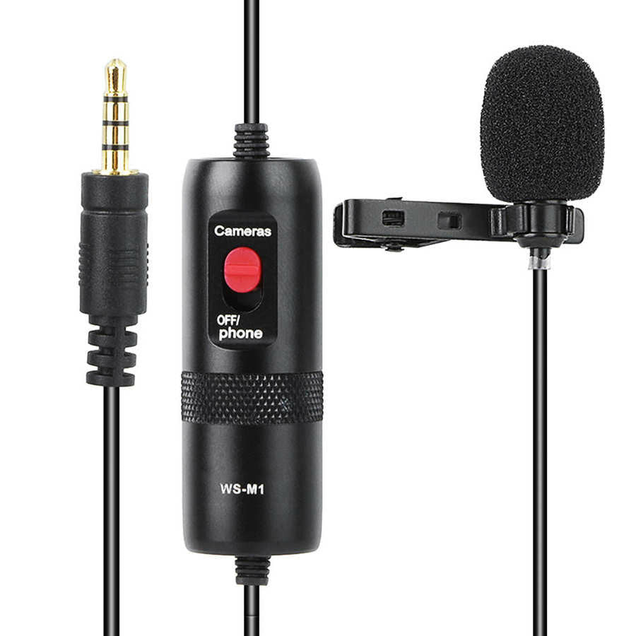 3.5mm Audio Video Record Lavalier Lapel Microphone Omnidirectional Condenser Clip On Mic for Smartphone Vlog Camera Image 3