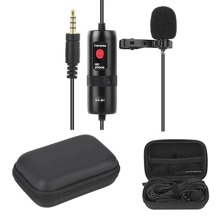 3.5mm Audio Video Record Lavalier Lapel Microphone Omnidirectional Condenser Clip On Mic for Smartphone Vlog Camera Image 4