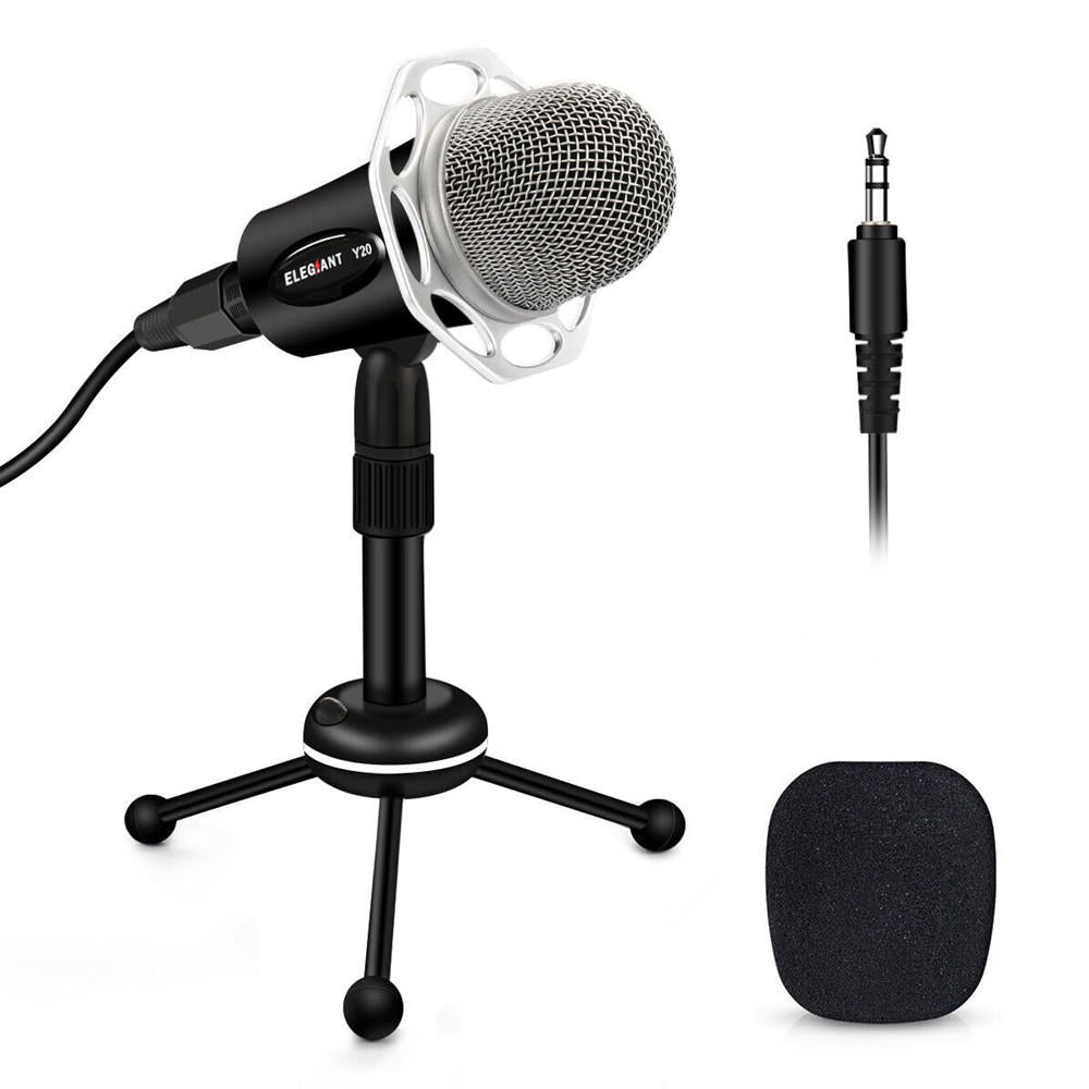 3.5mm Condenser Microphone Home Studio Portable Microphone for PC Computer Phone Image 7