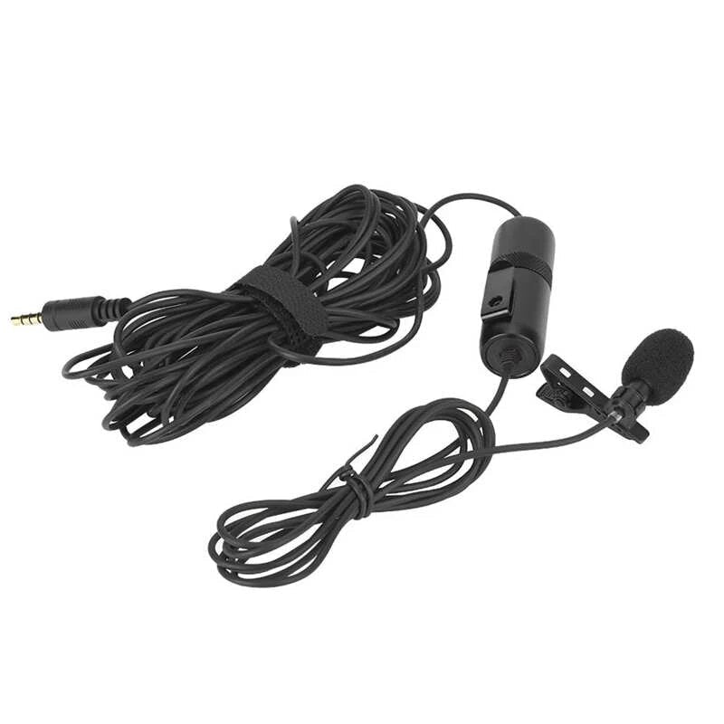 3.5mm Audio Video Record Lavalier Lapel Microphone Omnidirectional Condenser Clip On Mic for Smartphone Vlog Camera Image 8