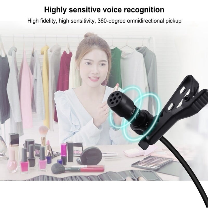 3.5mm Wired Microphone 3M Lavalier Omnidirectional Condenser Mic Recording Vlogging Video Image 4