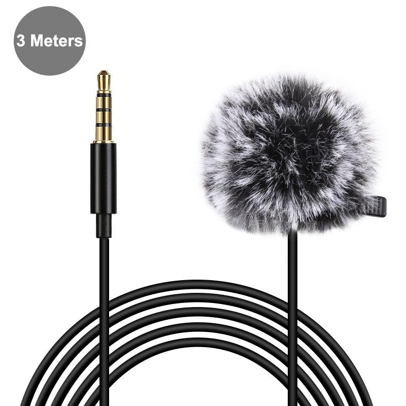 3.5mm Wired Microphone 3M Lavalier Omnidirectional Condenser Mic Recording Vlogging Video Image 7