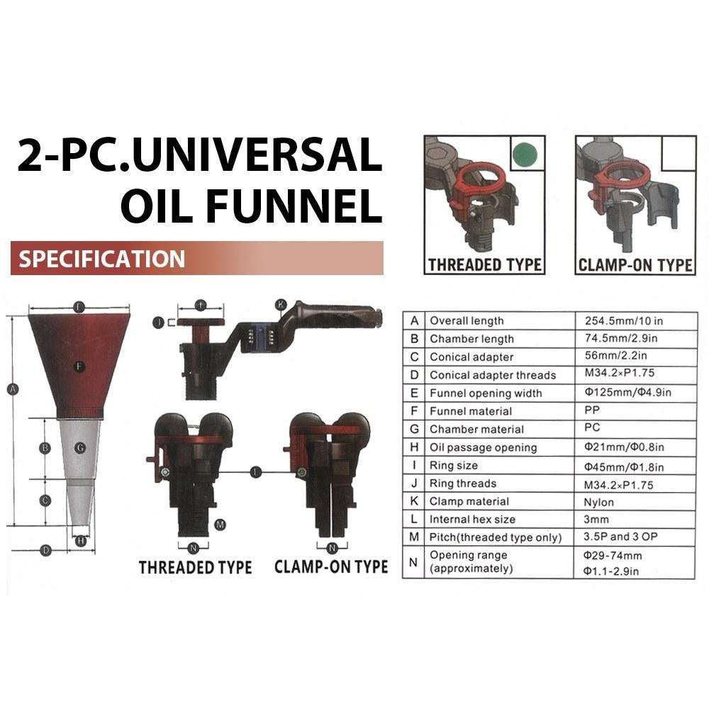 2pcs Car Universal Oil Funnel Plastics Engine System Threaded Type Adjustable Image 7