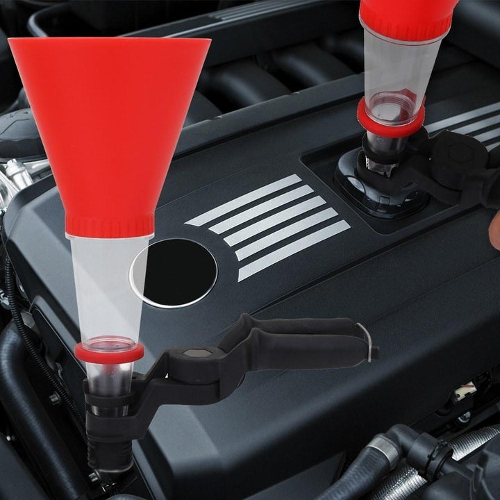 2pcs Car Universal Oil Funnel Plastics Engine System Threaded Type Adjustable Image 8