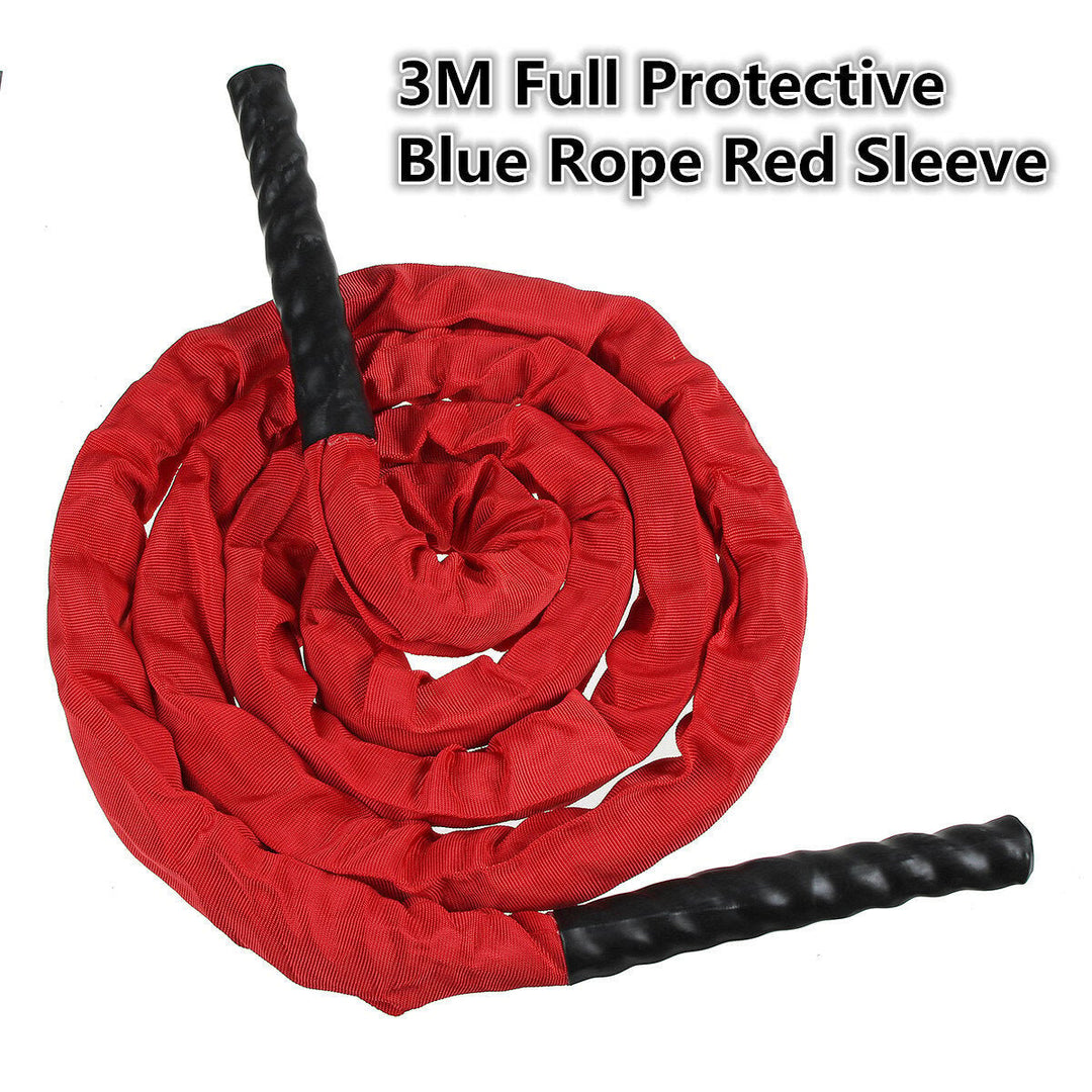 3-Colors 25mm Dia. Fitness Heavy Jump Rope 300CM Weighted Battle Skipping Ropes Power Improve Muscle Strength Training Image 1