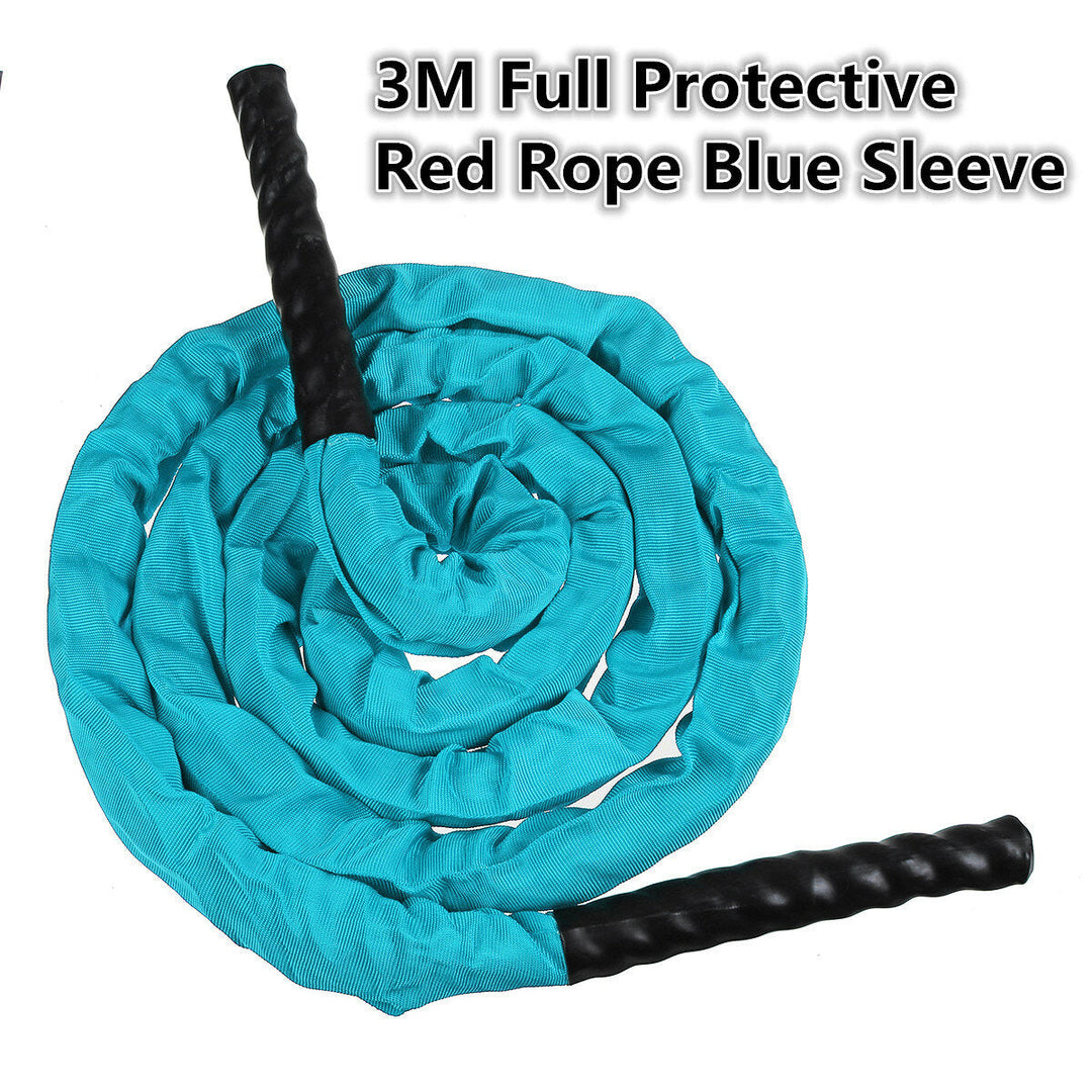 3-Colors 25mm Dia. Fitness Heavy Jump Rope 300CM Weighted Battle Skipping Ropes Power Improve Muscle Strength Training Image 7