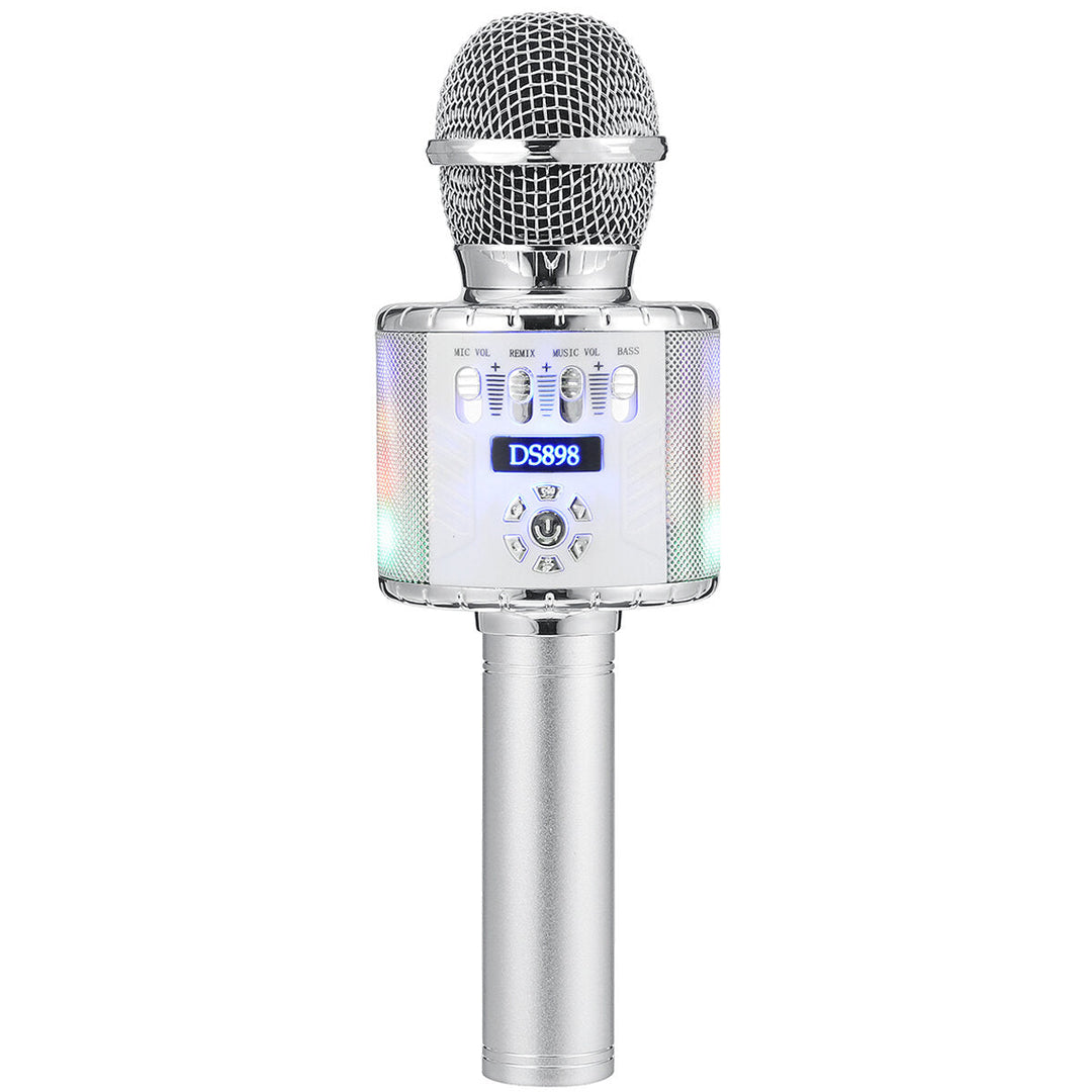 3-IN-1 Wireless Microphone 213W HIFI bluetooth Speaker TF Card 2600mAh Luminous Handheld Mic Recorder Singing Player for Image 8