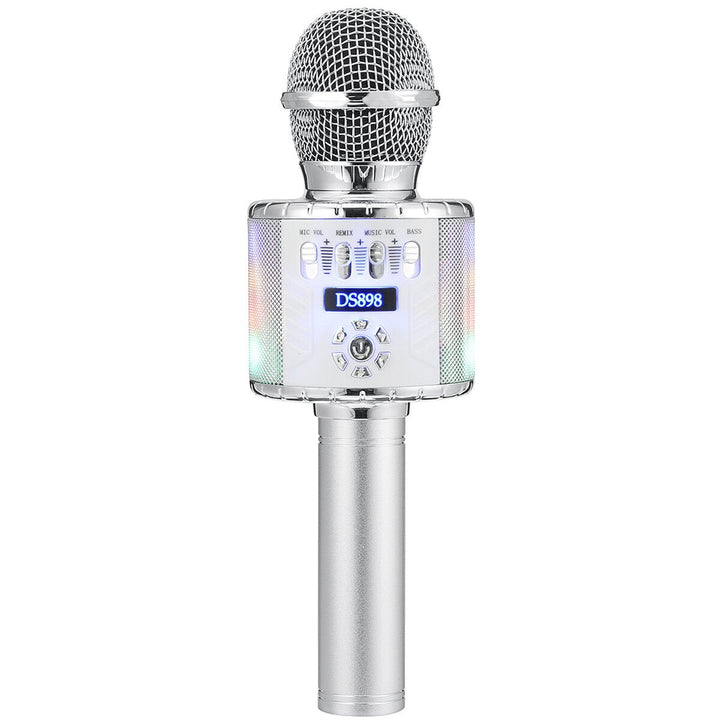 3-IN-1 Wireless Microphone 213W HIFI bluetooth Speaker TF Card 2600mAh Luminous Handheld Mic Recorder Singing Player for Image 1