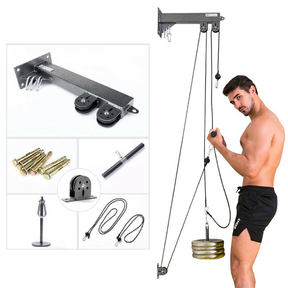 3-in-1 Pulley System Fitness Equipment Multi-function Biceps Triceps Hand Strength Trainning Home Gym Sport Exercise Image 3