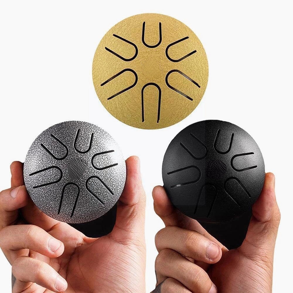 3 Inch 6 Tone Mini Ethereal Drum Steel Tongue Drum Leisure Percussion Instrument for Beginner Image 2