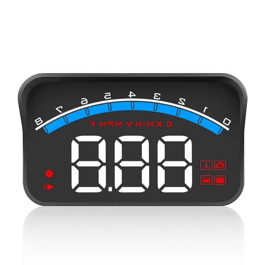 3.5" HUD Display ODB II GPS Speedometer Tachometer Water Temperature LED Head Up Projector Image 1