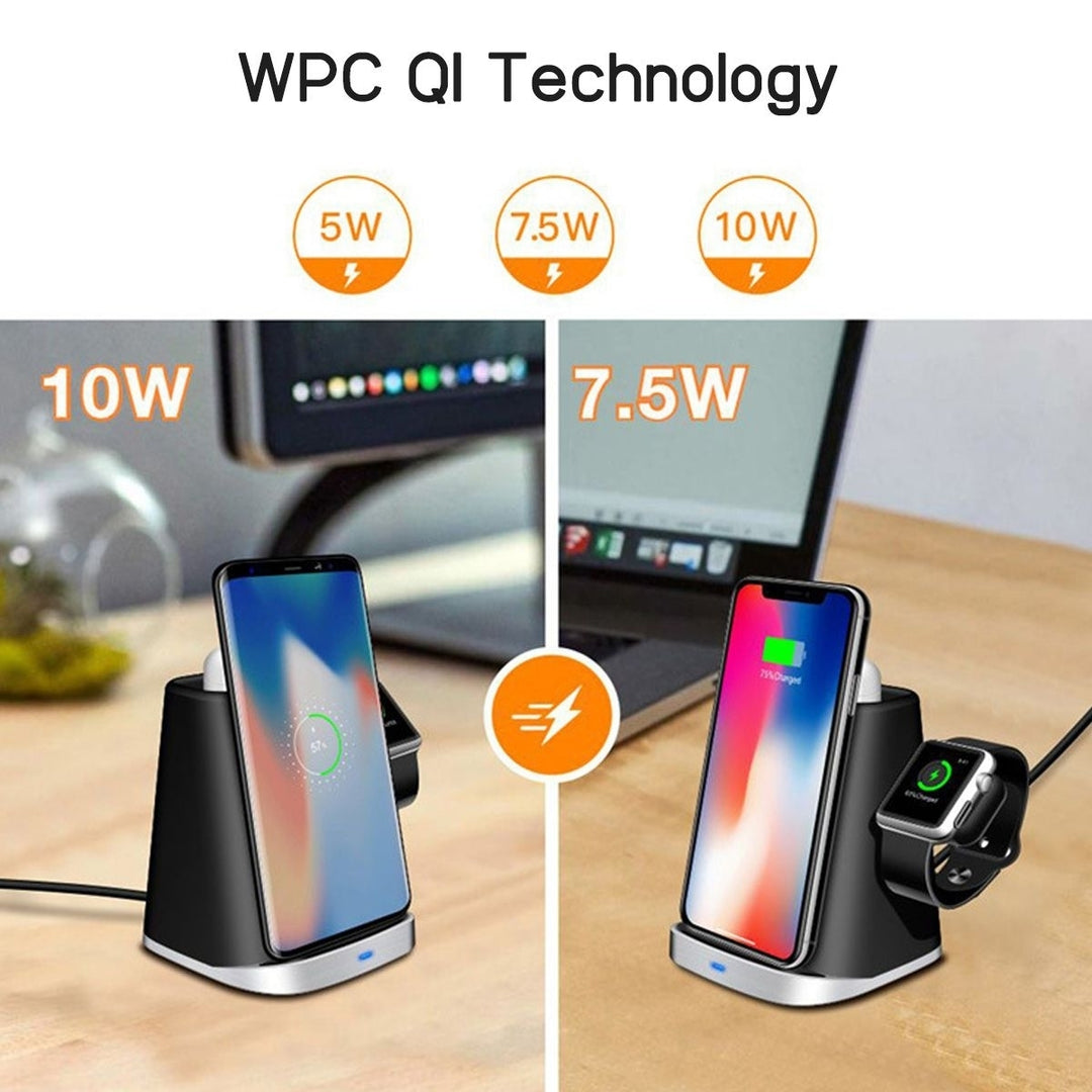 3 IN 1 Qi Wireless Fast Charging Dock Station For Iphone XR XS X 8 For Samsung S10E Apple Watch 2/3/4 Image 4