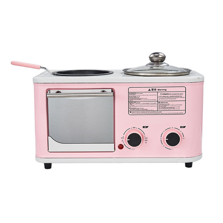 3 in 1 Electric Household Breakfast Machine Mini Bread Toaster Baking Oven Omelette Frying Pan Food Steamer Image 1