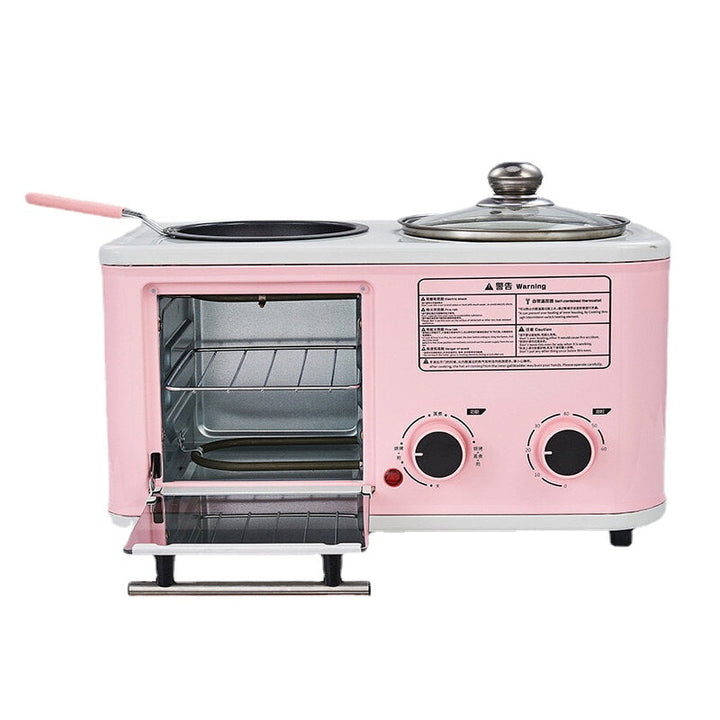 3 in 1 Electric Household Breakfast Machine Mini Bread Toaster Baking Oven Omelette Frying Pan Food Steamer Image 3