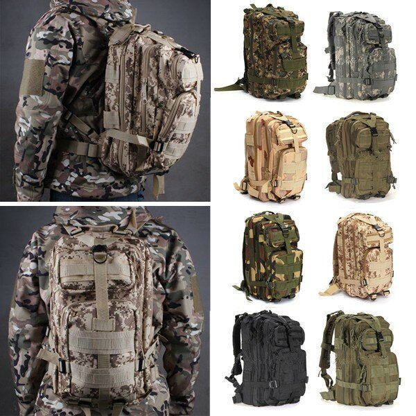 30L Outdoor Tactical Backpack Bag 600D Nylon Waterproof Camouflage Trekking Rucksack Image 1