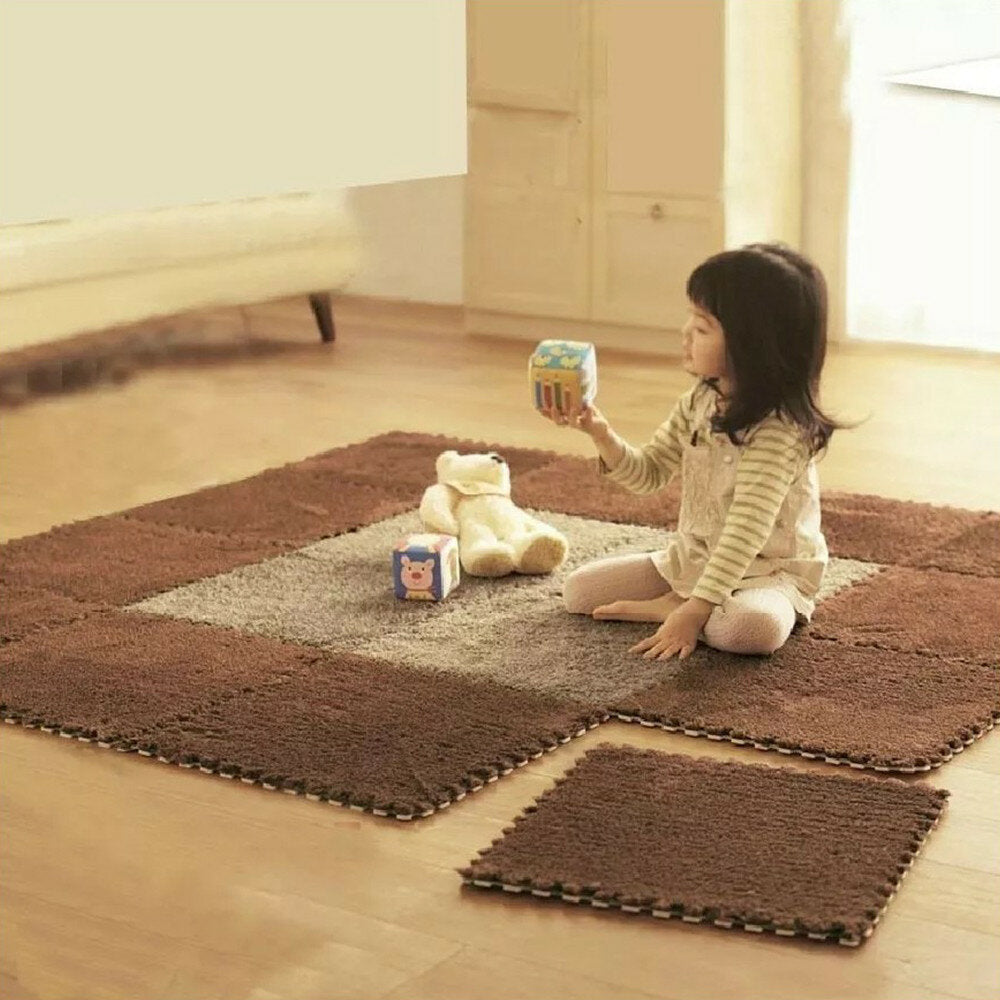 30x30x1cm Children EVA Suede Mats Stitching Carpet Floor Mat Comfortable Soft Anti-skid Play Pad for Living Room Bedroom Image 12