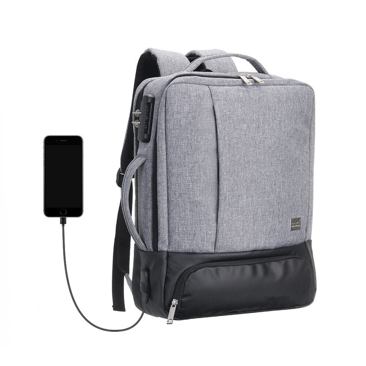35L USB Backpack 15.6inch Laptop Bag Waterproof Anti-theft Lock Travel Business School Bag Image 4