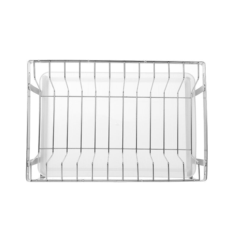 304 Stainless Steel Rack Shelf Double Layers Storage Drying Bowl for Kitchen Dishes Arrangement Image 6
