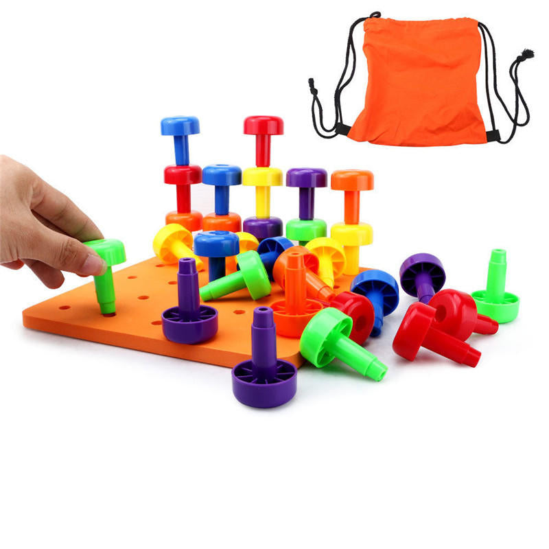30PCS Peg Board Set Montessori Occupational Fine Motor Toy for Toddlers Pegboard Image 12