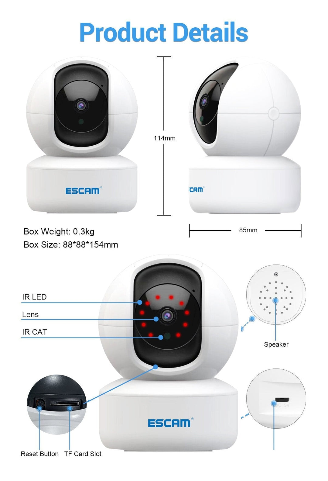 3MP WIFI IP Camera Humanoid Detection Motion Detections Sound Alarm Cloud Storage Two way Voice Night Vision Camera Image 4