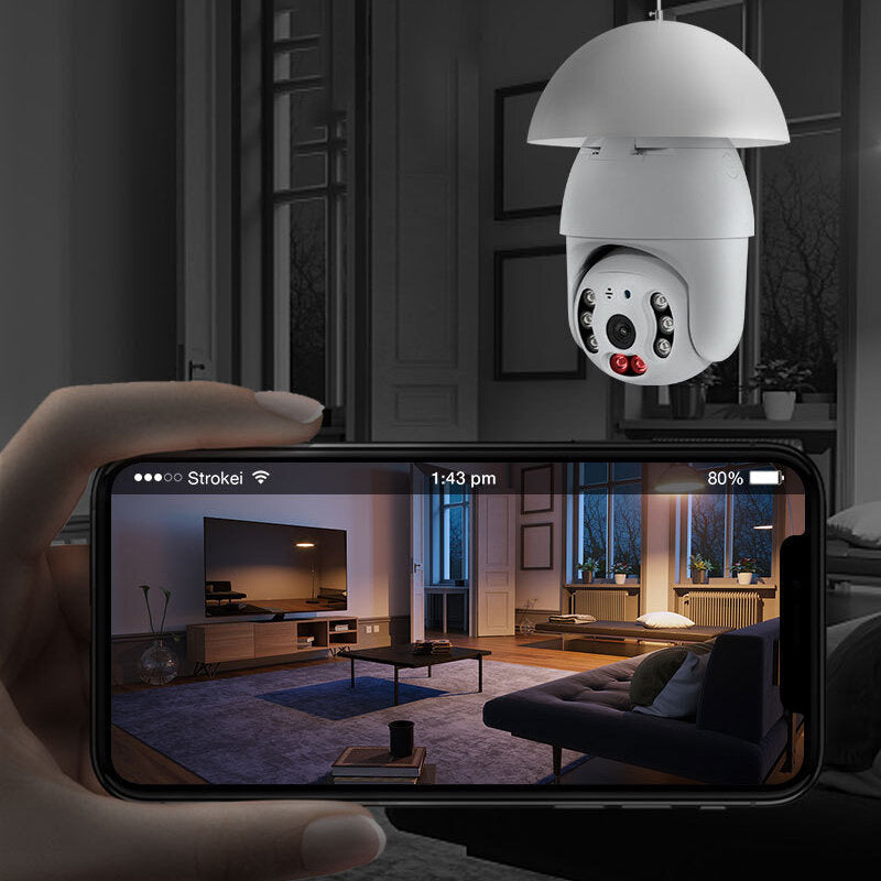 3MP WIFI Security Camera 360 Degree Smart Wireless Bulb Camera Full Color Night Vision Two-way Intercom Voice Mobile Image 4