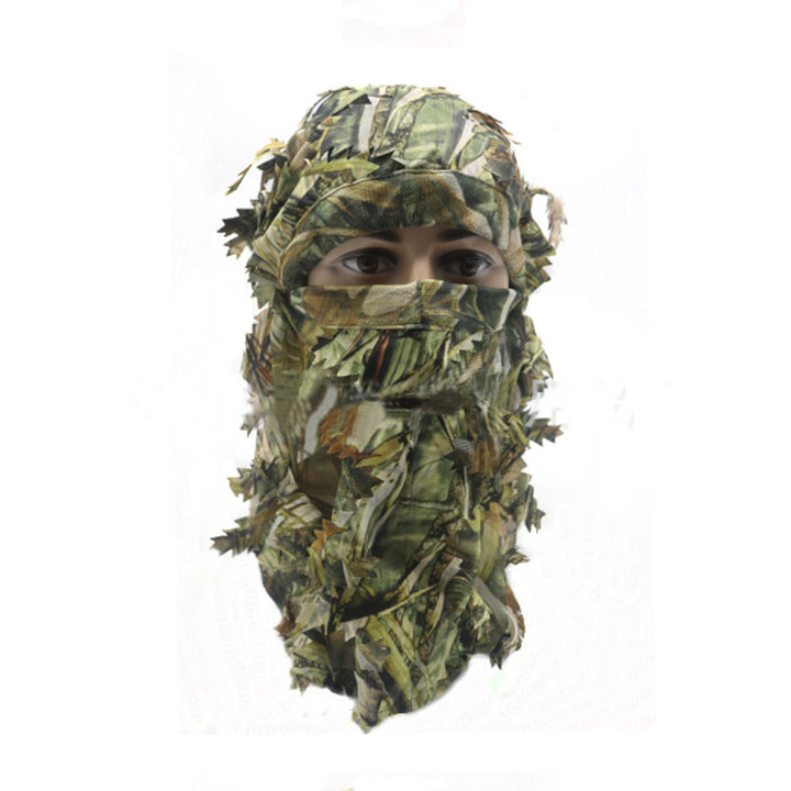 3D Leaf Camouflage Tree Full Face Mask Hood Hunting Hat Mask Army Military Image 8