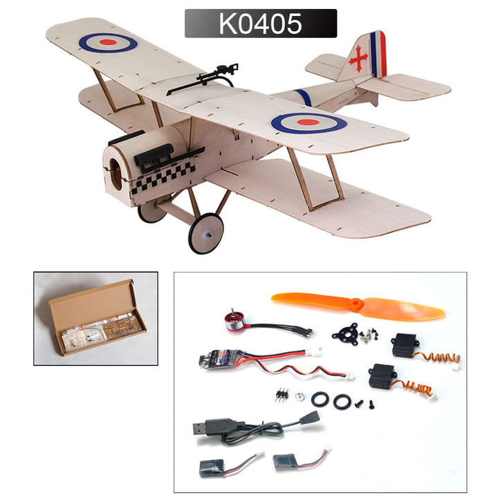 378mm Wingspan Balsa Wood Biplane RC Airplane DTTT Image 4