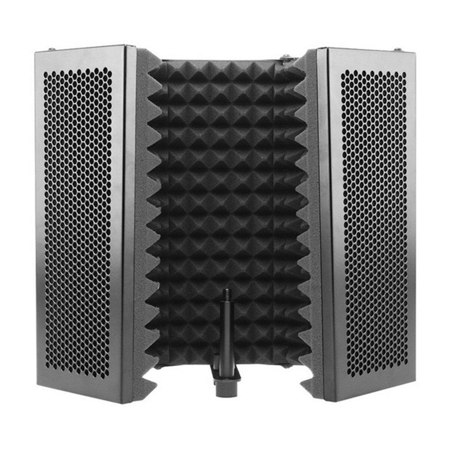 331x1060mm 5 Panels Foldable Studio Microphone Isolation Shield Acoustic Foam Sound Absorbing for Recording Live Image 1