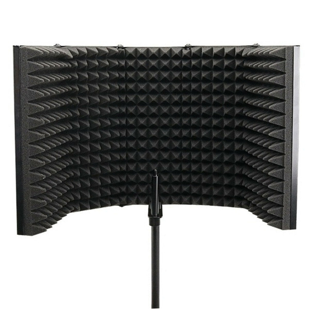 331x1060mm 5 Panels Foldable Studio Microphone Isolation Shield Acoustic Foam Sound Absorbing for Recording Live Image 3