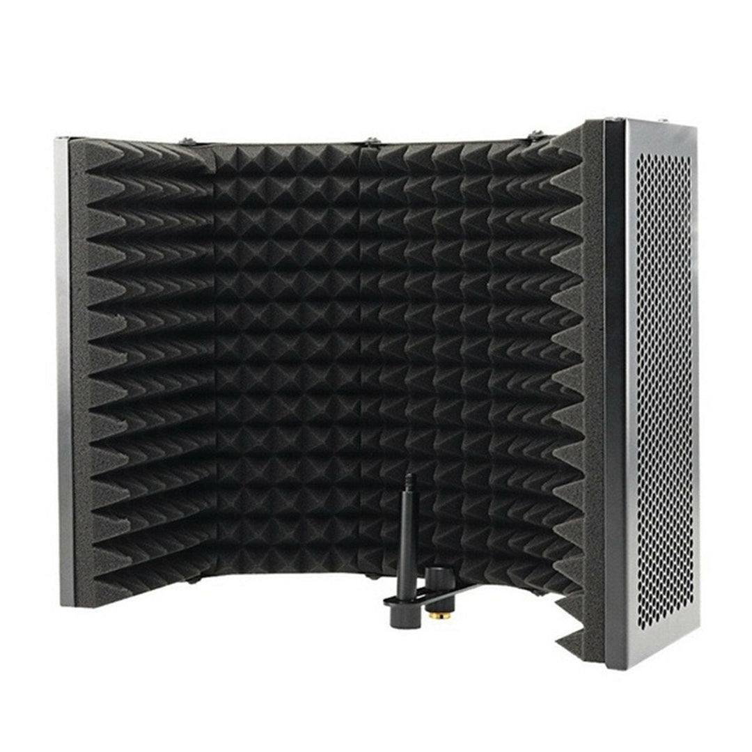 331x1060mm 5 Panels Foldable Studio Microphone Isolation Shield Acoustic Foam Sound Absorbing for Recording Live Image 4