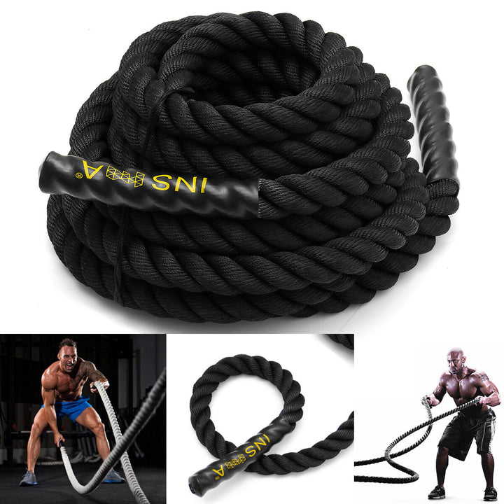 38mmx9m/12m/15m Battle Rope Exercise Training Rope 30ft Length Workout Rope Fitness Strength Training Home Gym Outdoor Image 8