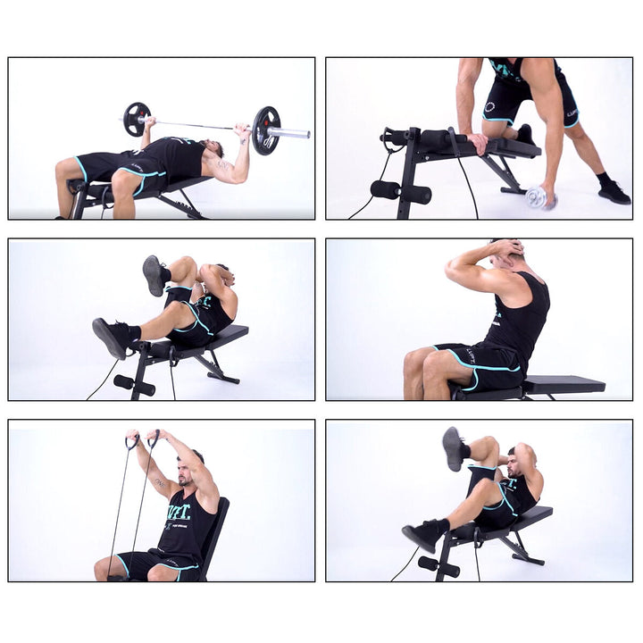 300KG Bearing Multifunctional Foldable Dumbbell Bench 7 Gear Backrest Sit Up AB Abdominal Fitness Bench Image 3