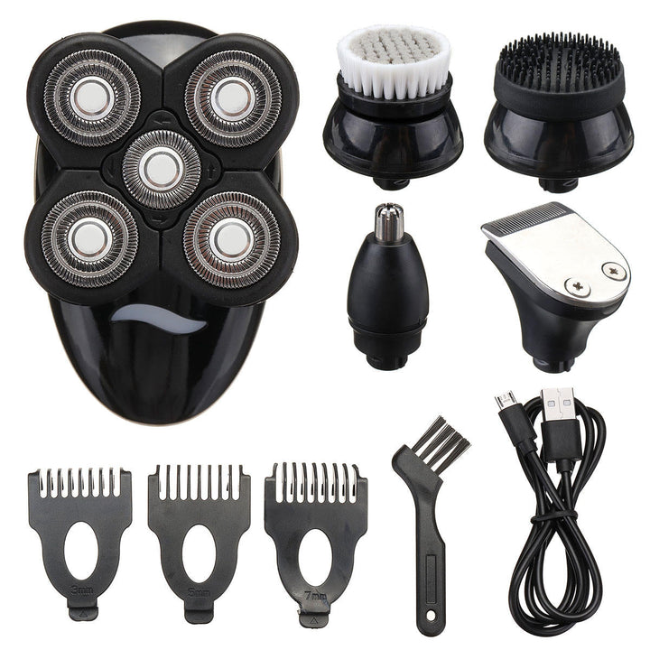 5 In1 Wet Dry 4D Rechargeable Shaver Razor Cordless Hair Clipper Trimmer Groomer Waterproof Image 1