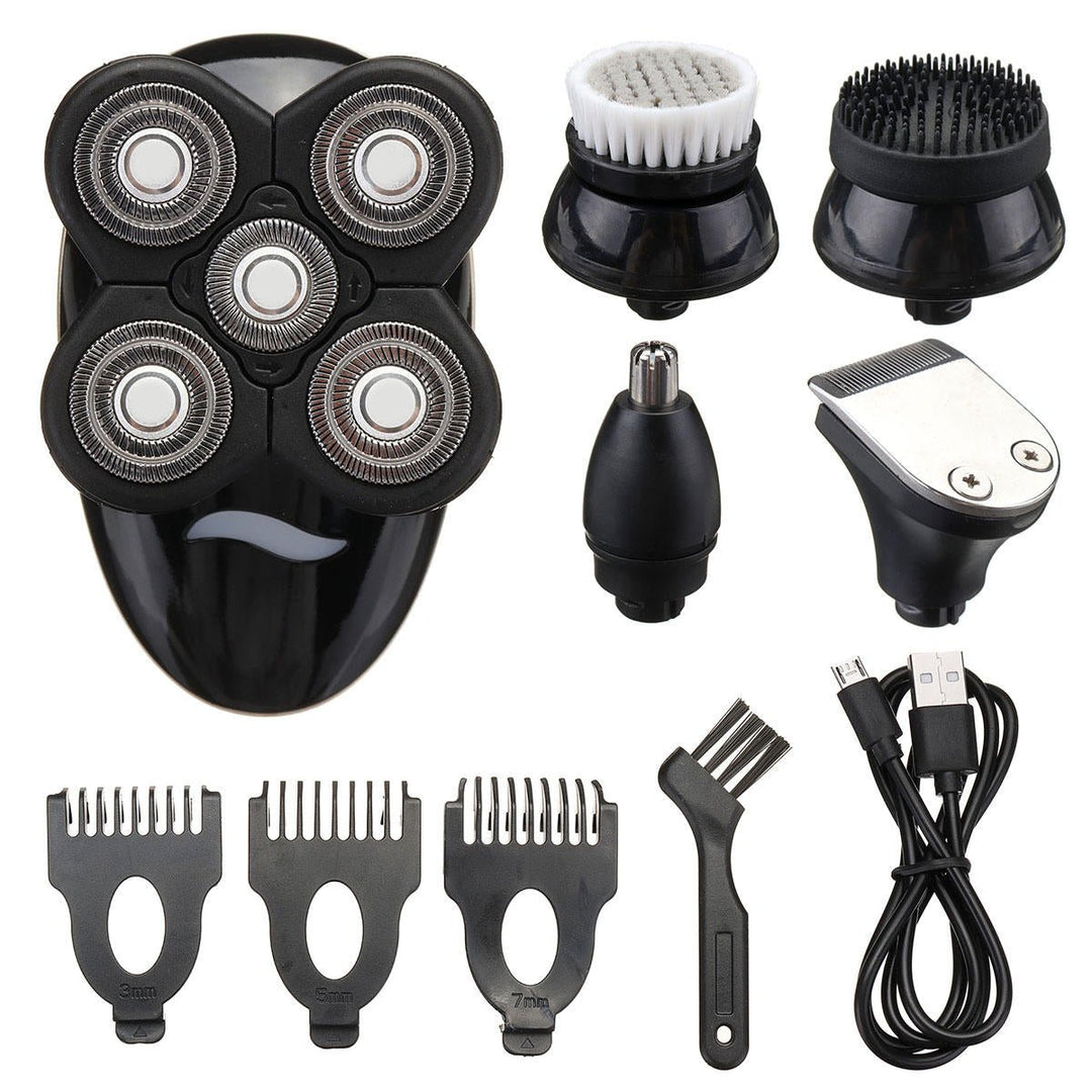 5 In1 Wet Dry 4D Rechargeable Shaver Razor Cordless Hair Clipper Trimmer Groomer Waterproof Image 10